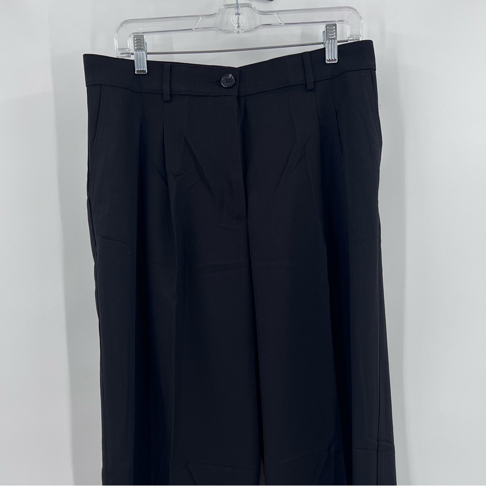 h&m black trousers pleated women new black size 10 - Picture 5 of 11